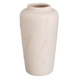 Vază decorativă ceramică, culoarea nisipului, cu detalii reliefate, &Oslash;15x27cm, CMCLASS