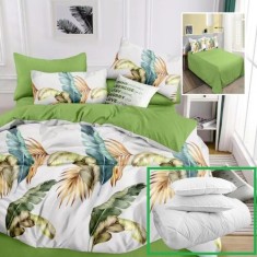 Pachet promo lenjerie pat finet 6 piese + 2 perne + pilota (m381) foto