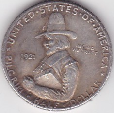 SUA USA 1/2 Half Dollar dolar Pilgrim 1921