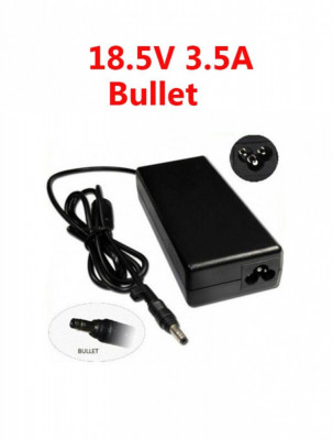 Incarcator Laptop Compatibil HP 18.5V 3.5A Amperi Bullet foto