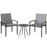 Outsunny Set bistrou 3 piese: Scaune din plasă și masă, Gri mixt. | Aosom Romania