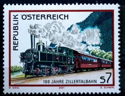 Austria 2001 transporturi tren locomotiva serie 1v. Nestampilata foto