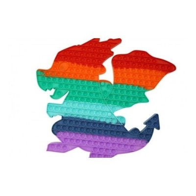 Jucarie senzoriala antistres pentru copii, Pop It Now, Dragon Uriasa, Multicolor foto