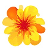 Cumpara ieftin Sticker decorativ, Floare, Galben, 60 cm, 10562ST, Oem