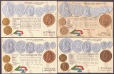 4293 - AFRICA de SUD, Carti Postale EMBOSATE, cu monede - 8 buc. diferite