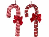 Set 2 Acadele Craciun polistiren alb rosu cm 25 x 7 x 53 H