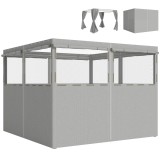 Outsunny 4 panouri laterale pentru pavilion 3x3 m panouri pentru cort cu 8 ferestre protecție UV 30+ impermeabil gri deschis | Aosom Romania