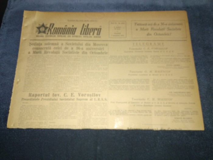 ZIARUL ROMANIA LIBERA 7 NOIEMBRIE 1953