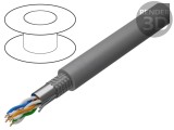 Cablu SF/UTP 4x2x24AWG 5e s&acirc;rmă Cu LSZH gri 500m &Oslash;6mm