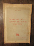 &Icirc;ncercare critică asupra filosofiei kantine - A. G. Vaida