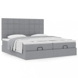 Gossi cadru de pat otoman cu saltele tesatura gri deschis 200x200cm