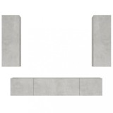 Cumpara ieftin Set dulap TV, 4 piese, gri beton, lemn prelucrat