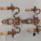 Elegant set de aplice dimensiuni mari din bronz masiv in stilul francez cu elemente din cristal ,stare excelentă,
