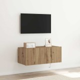 VidaXL Dulap TV de perete Pe perete stejar artizanal 80 x 35 x 31 cm