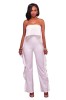 L540-2 Salopeta lunga eleganta, accesorizata cu volanase, M