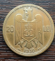 (MR55) MONEDA ROMANIA - 20 LEI 1930, PARIS, REGELE CAROL II foto