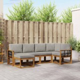 vidaXL Set de canapele de exterior 6 pcs Gri natural și deschis 3366649