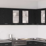 Cumpara ieftin Dulap Suspendat cu Sticlă Neagră din Stejar 80x31x60 cm din Lemn Prelucrat