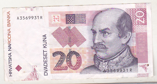 bnk bn Croatia 20 kuna 2001 circulata