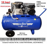 Compresor industrial 100 litri, 2 cilindri PROFESIONAL, ADLER MA3630.2