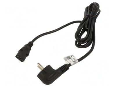Cablu Alimentare 3x1mm2 cu Ștecăr Unghiular și Conector IEC C13 foto
