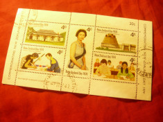 Bloc Noua Zeelanda 1974 - Ziua Nationala si Regina Elisabeta . 5 val. stamp. foto