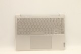 Carcasa superioara cu tastatura palmrest Laptop, Lenovo, IdeaPad Yoga 9 14IAP7 Type 82LU, 5CB1H23744, AM2BY000400, iluminata, Oatmeal, layout US
