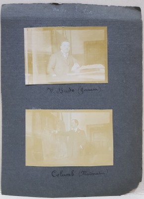 ELEVII DE LA LICEUL MILITAR SI TREI DINTRE PROFESORII LOR , PATRU FOTOGRAFII LIPITE PE CARTON , MONOCROME , DATATE 1915 foto