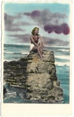 P1890N Fotografie colorizată din perioada regalității, studio Bilinski, București