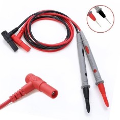 Set cabluri masurare multimetru, sonde test flexibile izolate, 80 cm, 1000V 10A AC DC, compatibile multimetru si clampmetru