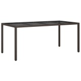 Cumpara ieftin Masa de gradina,maro,190x90x75cm sticla securizata si poliratan