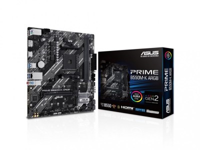 Placa de baza Asus, PRIME B550M-K ARGB, AMD B550PCIe 4.0, Realtek 1Gb Ethernet, DisplayPort/HDMI &amp;quot;PRIME B550M-K ARGB&amp;quot; foto