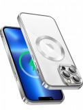 Huse silicon cu incarcare wireless compatibila cu Iphone 14 Pro Max Argintiu, Carcasa