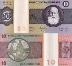 BRAZILIA 10 cruzeiros ND UNC!!! foto