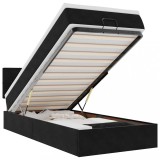 Cumpara ieftin Pat otoman cu saltea si LED-uri, negru, 80x200cm, catifea