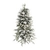 Brad artificial de craciun pulverizat complet alb-tip zapada, 1.5 m inaltime, ramuri bogate, verde, Oem