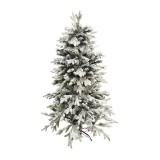 Brad artificial de craciun pulverizat complet alb-tip zapada, 1.5 m inaltime, ramuri bogate, verde, Oem