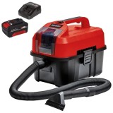 Einhell TE-VC 18/10 Li PXC + Starter Kit - Aspirator 90 mbar + Set 1 acumulator si incarcator Li-Ion 18 V 4 Ah