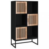 Dulap inalt, negru, 70x35x125 cm, lemn prelucrat