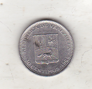 bnk mnd Venezuela 50 centimos 1965