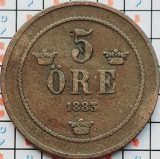 Suedia 5 ore 1883 - Oscar II (small letters) - km 736 - D001