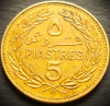 Moneda exotica 5 PIASTRES - LIBAN, anul 1972 * cod 5244 = excelenta, Asia
