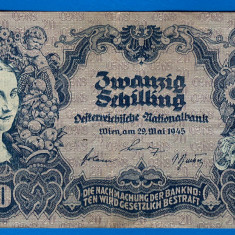 (12) BANCNOTA AUSTRIA - 20 SCHILLING 1945 (29 MAI 1945)