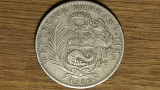 Peru - moneda istorica argint - 1/2 sol 1927 GM -Seated Liberty- impecabila !