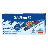 Set 5 patroane mari Pelikan Griffix, Cerneala Albastru Royal