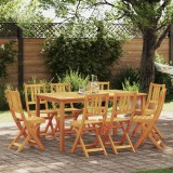 vidaXL Set de 8 scaune de grădină pliabile , dimensiuni 36x46x86 cm, din lemn de acacia solid.