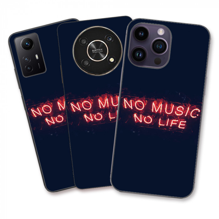 Husa Apple iPhone 15 Silicon Gel Tpu Model No Music No Life