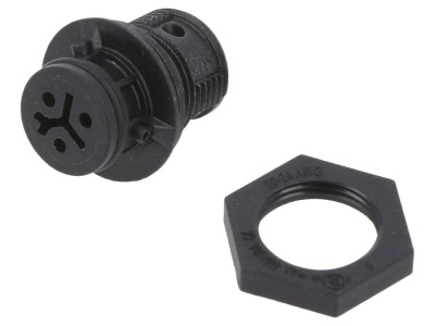 Conector circular mamă 3 PIN, 8A, argintat foto