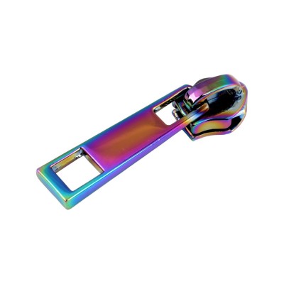 Cursor metalic pentru fermoare spiralate, 6 mm, curcubeu foto