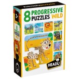 Cumpara ieftin Headu - 8 puzzleuri progresive animale salbatice